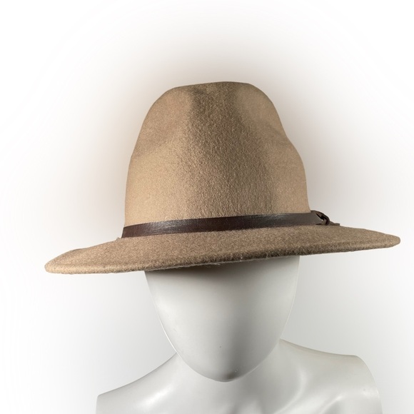 Manhattan Hat Company Wool Fedora Hat BOHO CITY CHIC Taupe Detail adjustable - Picture 2 of 15